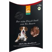 Fleisch-Snack Bio Rind 70g Hund Snack defu