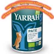 24er-Set Bio Pate mit Fisch 400g Katze Nassfutter Yarrah